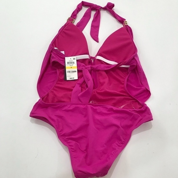 Barre III pink orchid draped front monoKini one piece bathing suit NWT Woman - Picture 3 of 3
